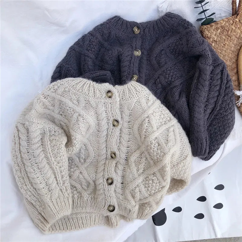 2024 Boys And Girls Spring And Autumn Sweater, Kids Knit Cardigan Sweater Clothes, 2 - 6Y