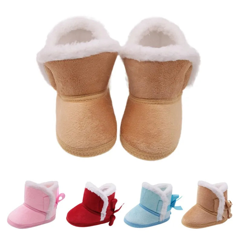 0 - 18m Infants Winter Warm Shoes Faux Fur Leather Booties