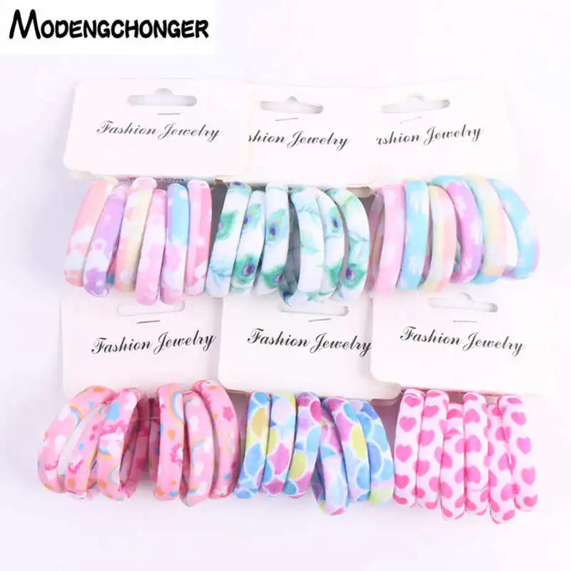 6PCS/Set Cute Girls Elastic Scrunchies Ponytail Holder Hair Accessories