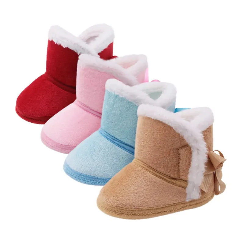 0 - 18m Infants Winter Warm Shoes Faux Fur Leather Booties