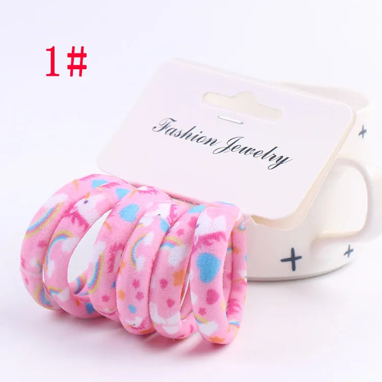 6PCS/Set Cute Girls Elastic Scrunchies Ponytail Holder Hair Accessories