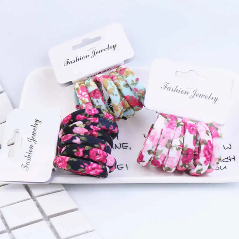 6PCS/Set Cute Girls Elastic Scrunchies Ponytail Holder Hair Accessories