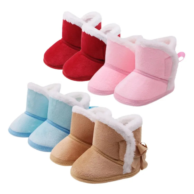 0 - 18m Infants Winter Warm Shoes Faux Fur Leather Booties