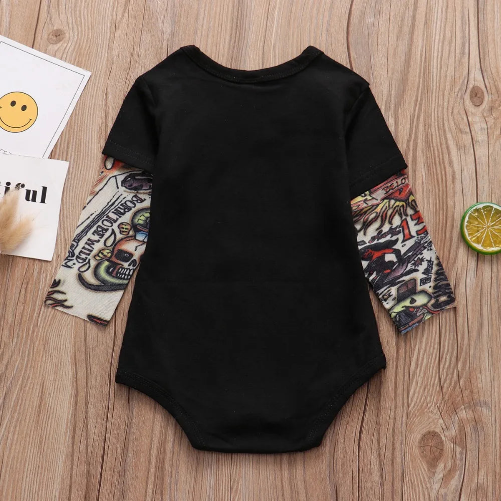 Baby Boy Tattoo Sleeve Romper 3-24 Months