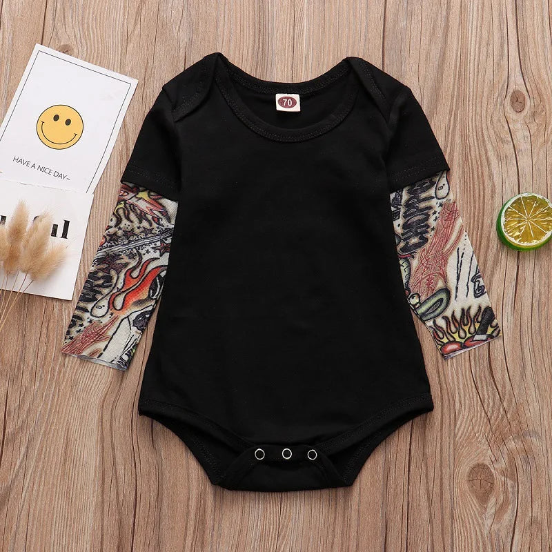 Baby Boy Tattoo Sleeve Romper 3-24 Months