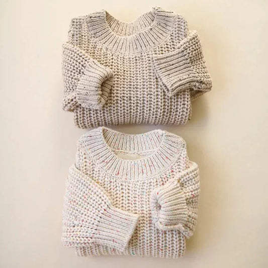 Autumn Winter Baby Sweater, Loose Style, Knitted Baby To Toddler, Round Neck Pullover