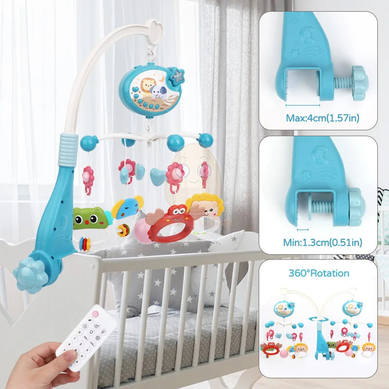 Baby Crib Mobile Toy, Rotating Musical Projector Night Light