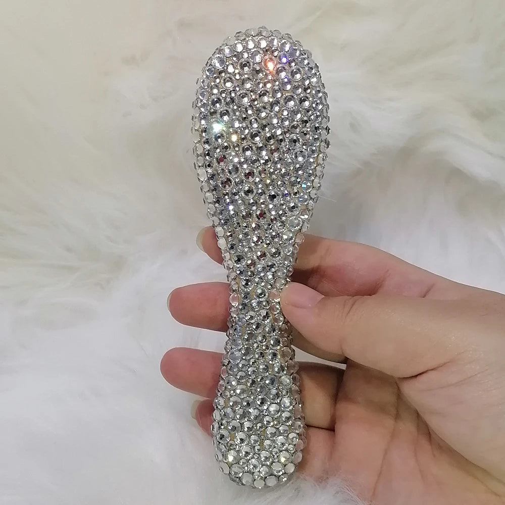 Kids Baby Girl Brush Wool, Comb Crystal Rhinestones Pearl Bling