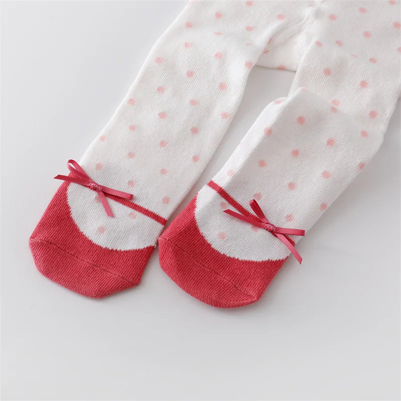 0-12M Newborn Baby Girls Knitted Cotton Print Infant Tights