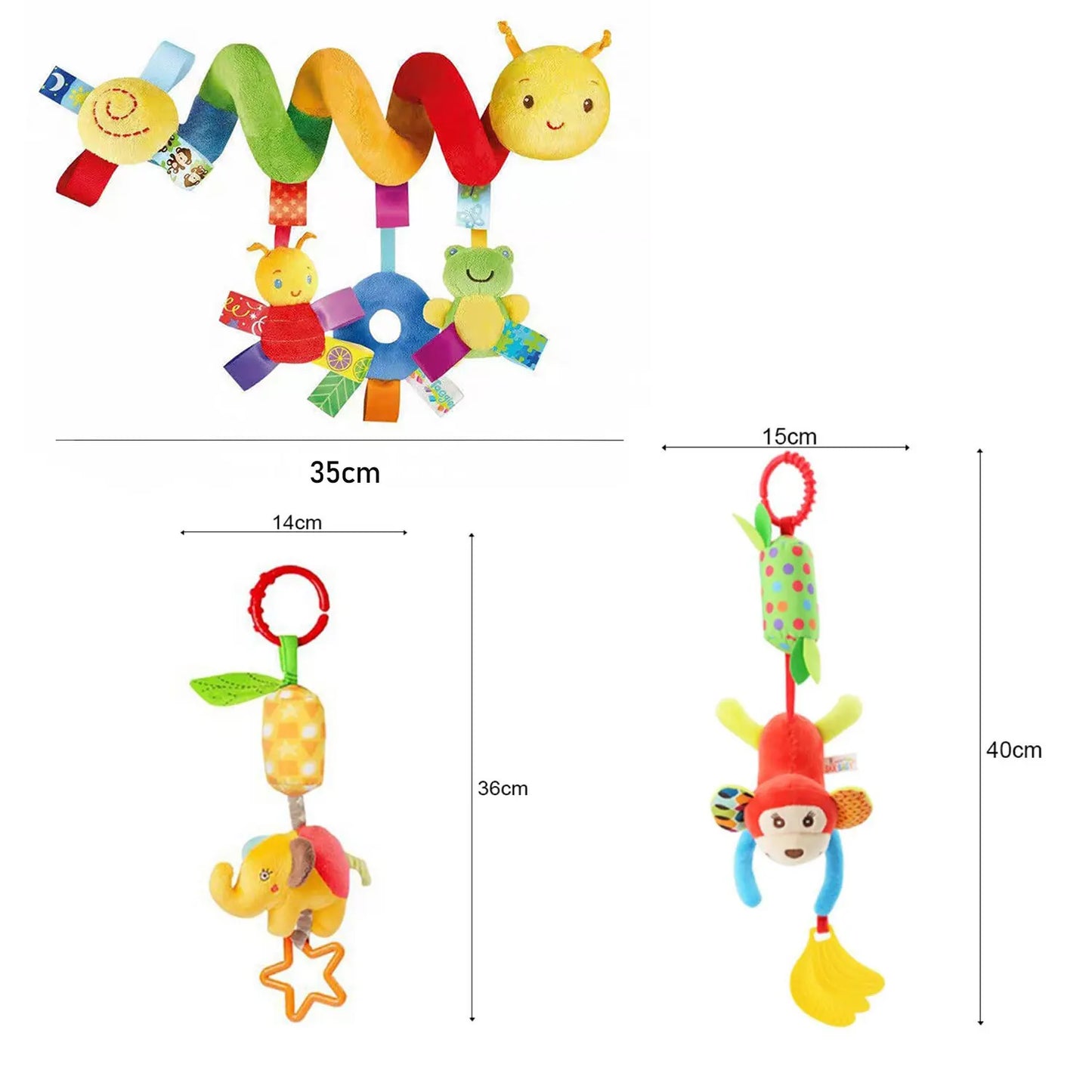 11pcs, Hanging baby toys for stroller, crib, bright colors to attract baby's attention