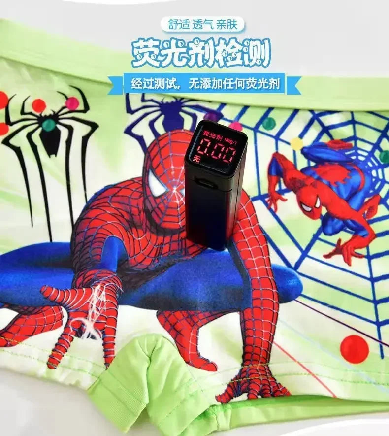 4pcs Disney Spiderman Children's Cartoon Cotton Boys Boxers, Frozen Girls Panties 3-12Y