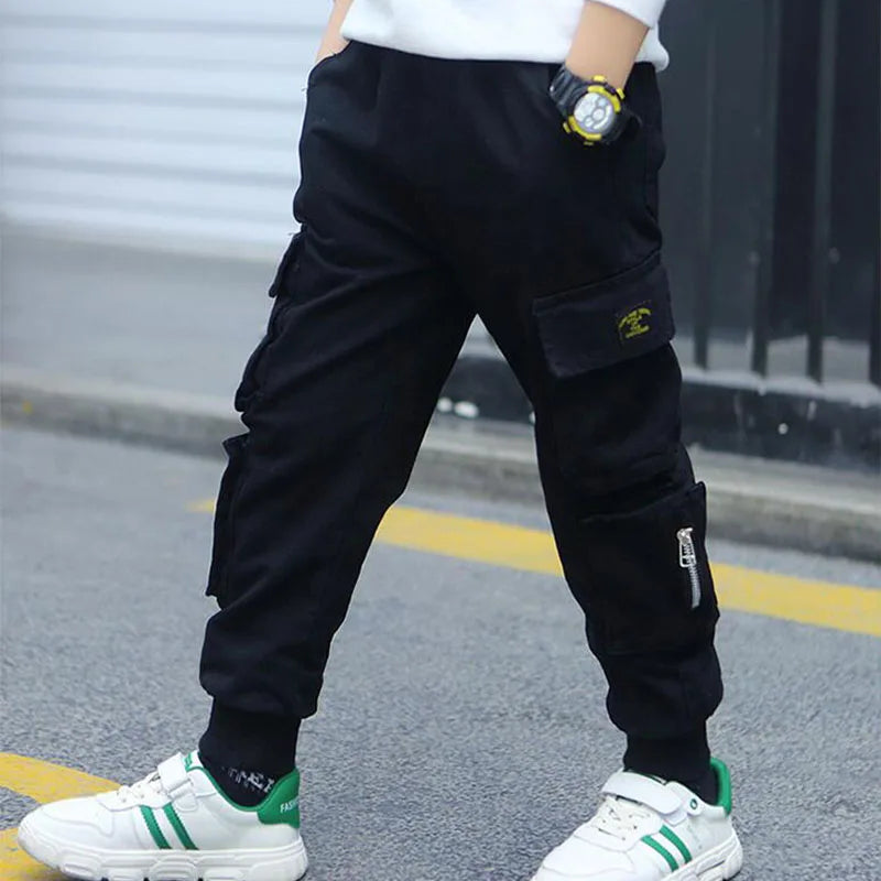 3-12 Years Old Children, Boys Cotton Fashion Pocket Pants, Teenage Outdoor Casual Sport Pant