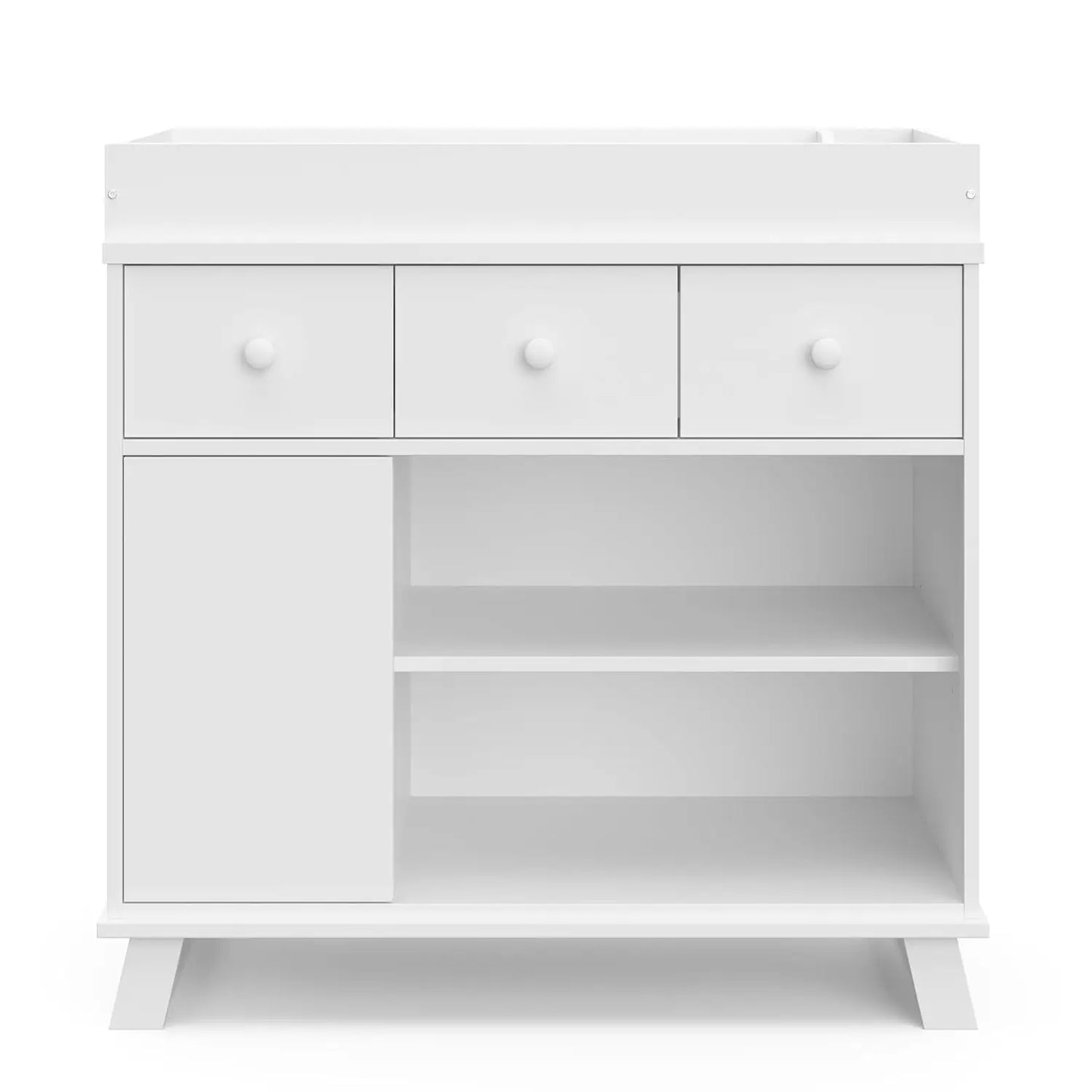 Modern Nursery Baby Dresser With Changing Table Top & Drawers, Fits Standard-Size Changing Pad