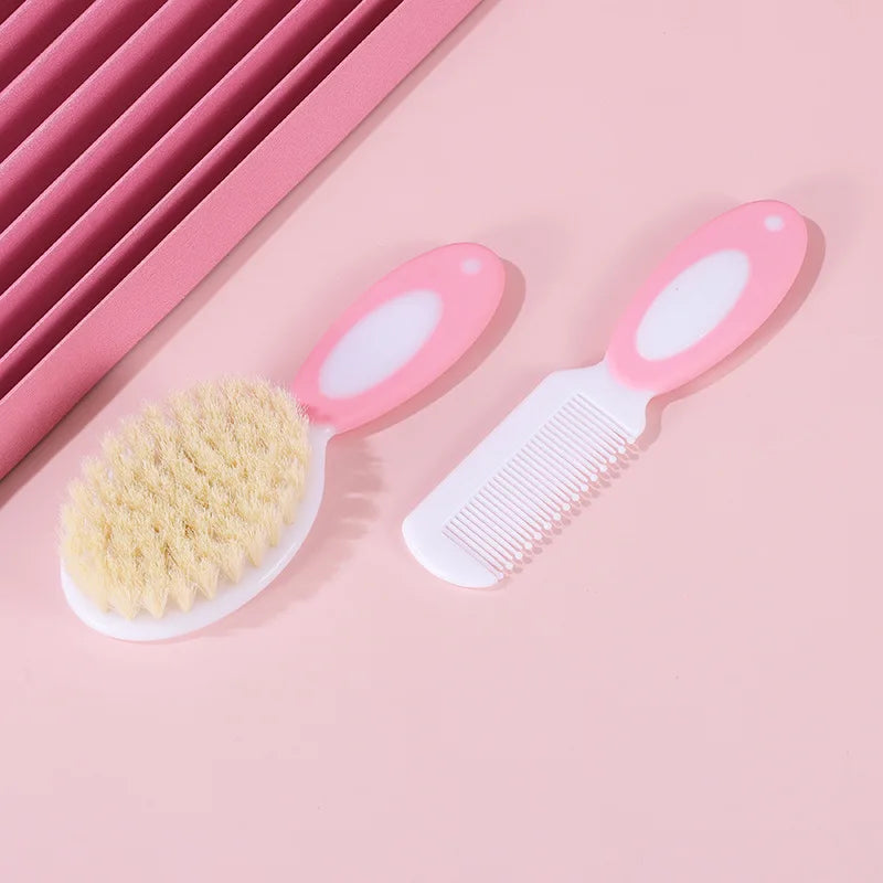 2pcs Set Baby Care Comb Anti-scratch Boy Girl Hairbrush Kids Combs Newborn Hair Brush Infant Comb Head Massager