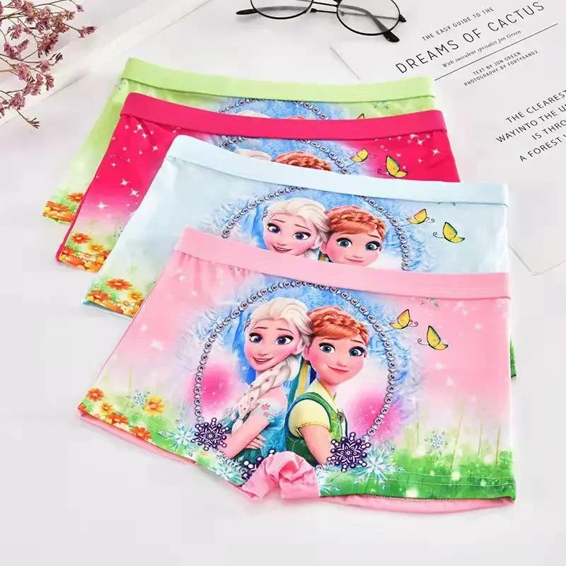 4pcs Disney Spiderman Children's Cartoon Cotton Boys Boxers, Frozen Girls Panties 3-12Y