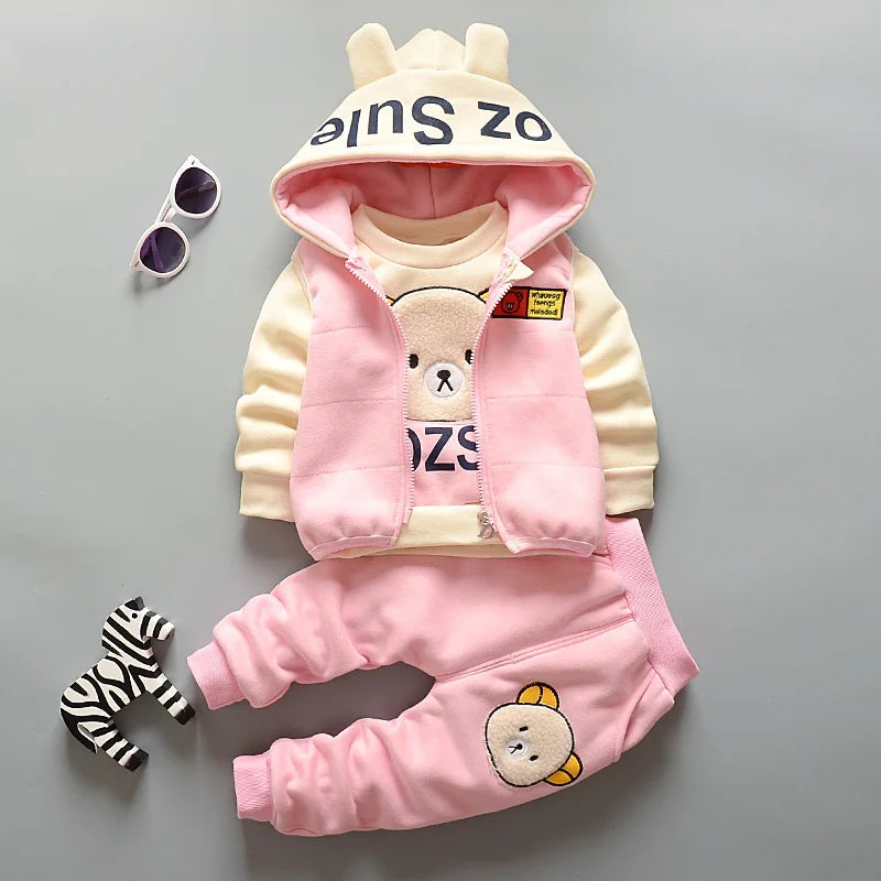 3 Piece Cute Cartoon Hooded Sets