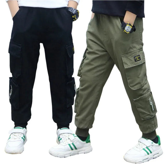 3-12 Years Old Children, Boys Cotton Fashion Pocket Pants, Teenage Outdoor Casual Sport Pant