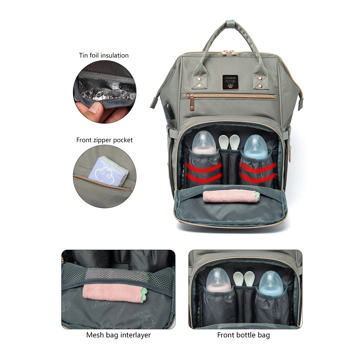 New Diaper Bag Backpack, Large-capacity Baby Bag ,Multifunctional Water-repellent Travel Backpacks