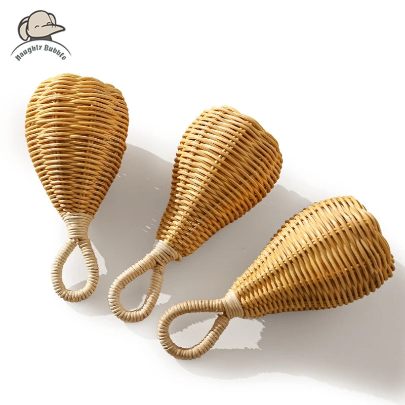 Handmade Rattan Rattles, Educational Toys for Babies,, Crib Mobile Hand Bell