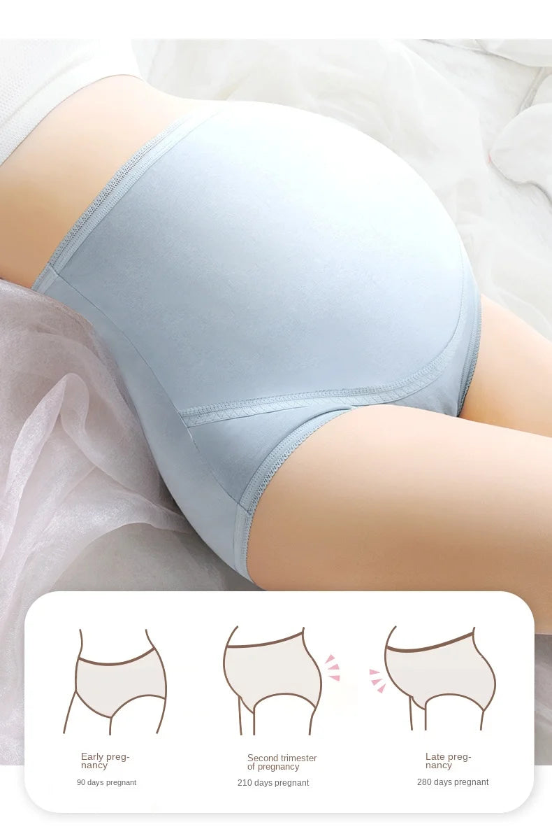 3PCS/set Cotton Maternity Panties High Waist Belly Support Briefs for Pregnant Women