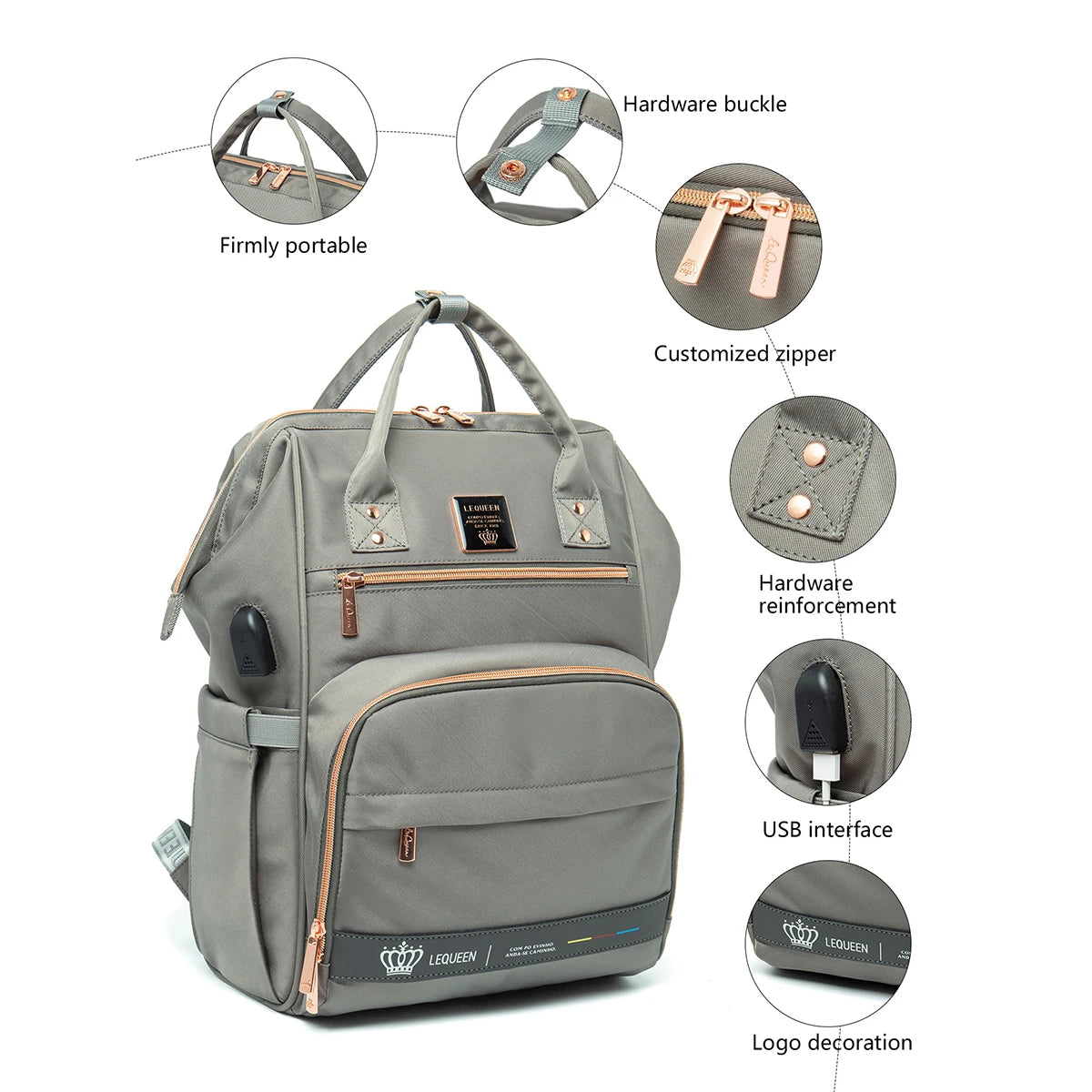 New Diaper Bag Backpack, Large-capacity Baby Bag ,Multifunctional Water-repellent Travel Backpacks