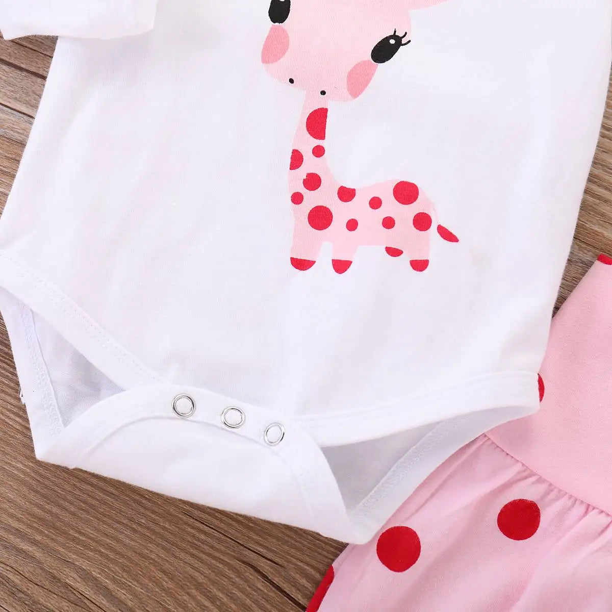 0-18 Months New Newborn Casual Polka Dot Long Sleeve T-shirt Romper +Hat, 3pcs Set Infant Girls Outfit