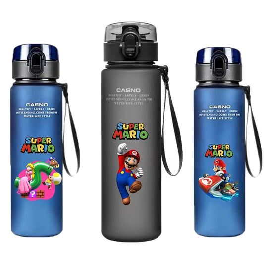 Anime Super Mario Water Bottle, 560ML Large Capacity Portable Plastic Bottle