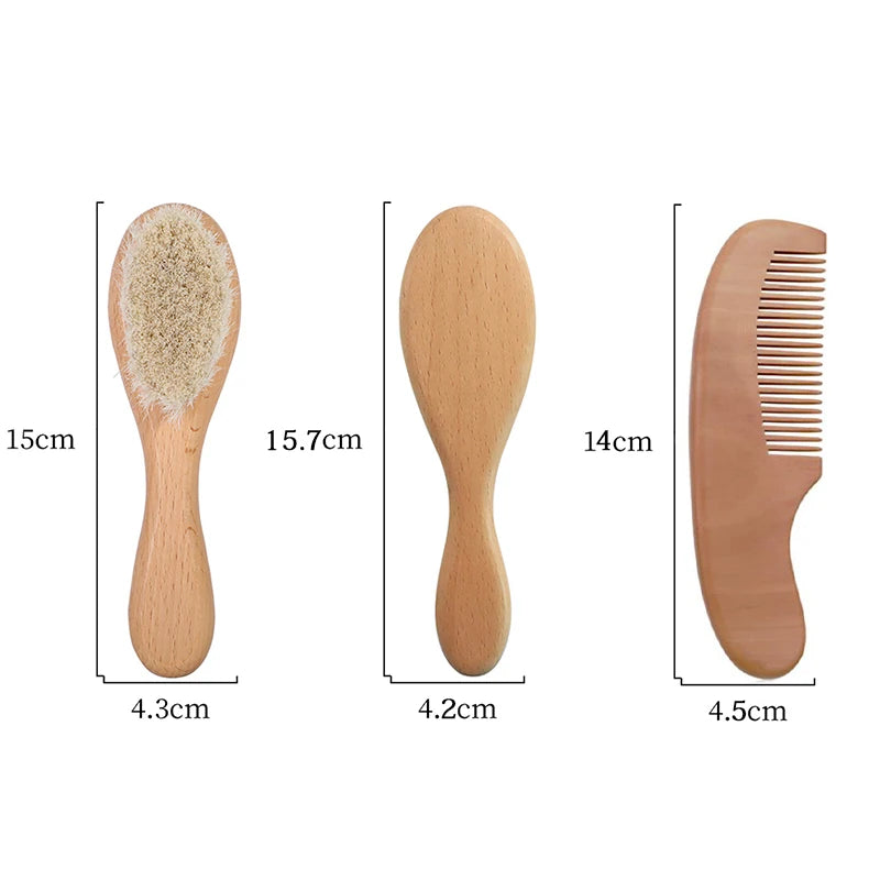 Custom Wooden Baby Hair Brush, Small Comb, Newborn Hair Brush Head Massager