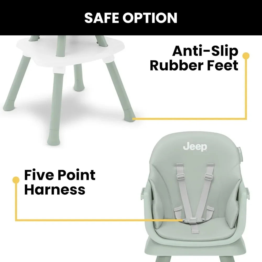 6-in-1 High Chair Converts to Stool, Booster Seat, Toddler Chair, Activity Table