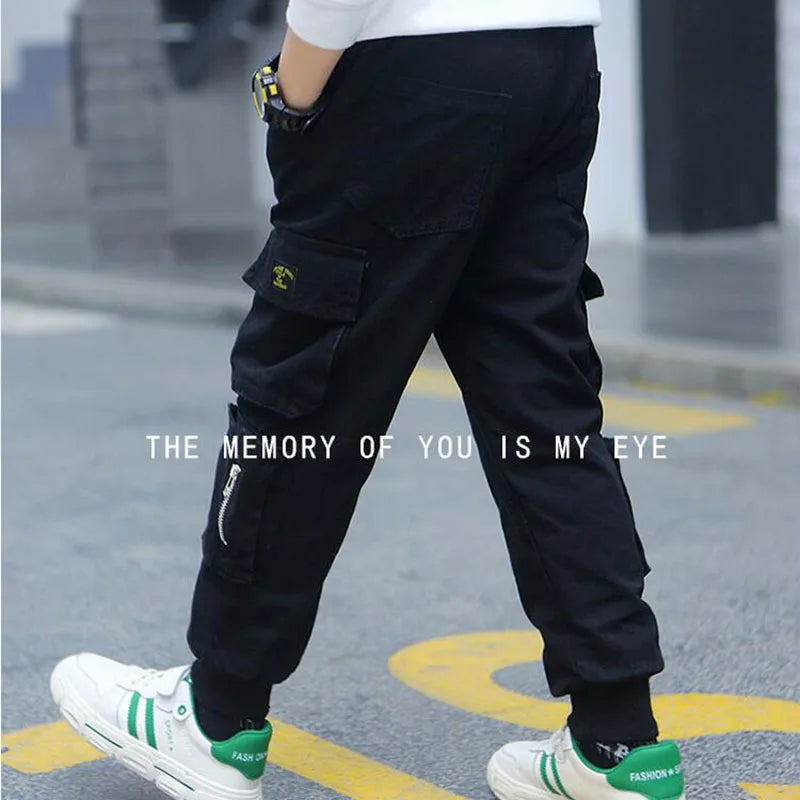 3-12 Years Old Children, Boys Cotton Fashion Pocket Pants, Teenage Outdoor Casual Sport Pant