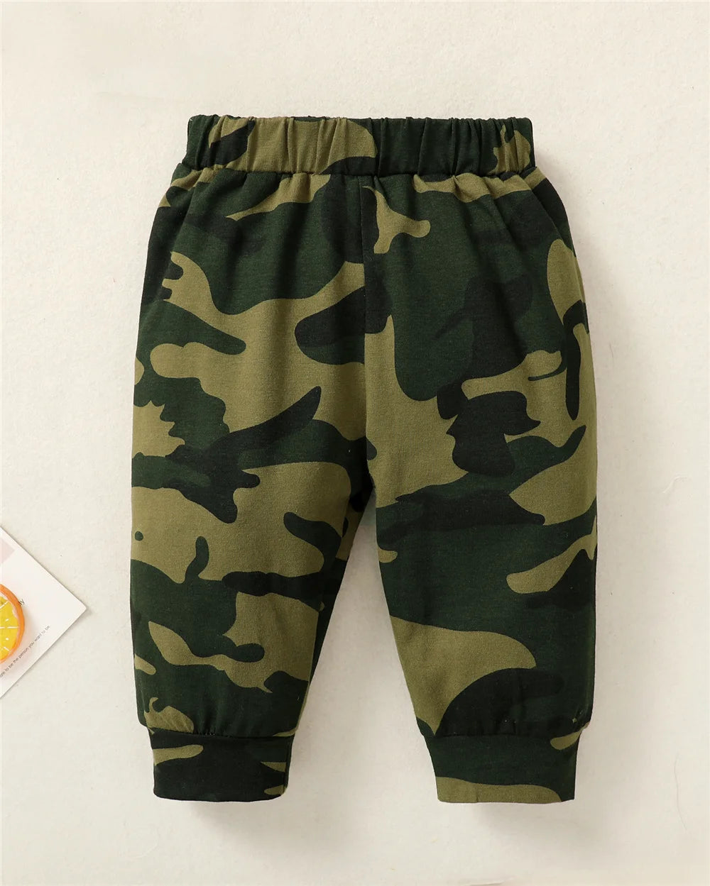 0-18 Months Newborn Baby Boy 3PCS Clothes Set, Letters Print Short Sleeve Romper + Camouflage Pants with Hat Casual Outfit