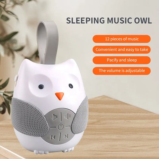 Bed Hanging Cartoon Owl Music Player Pacifying Toy