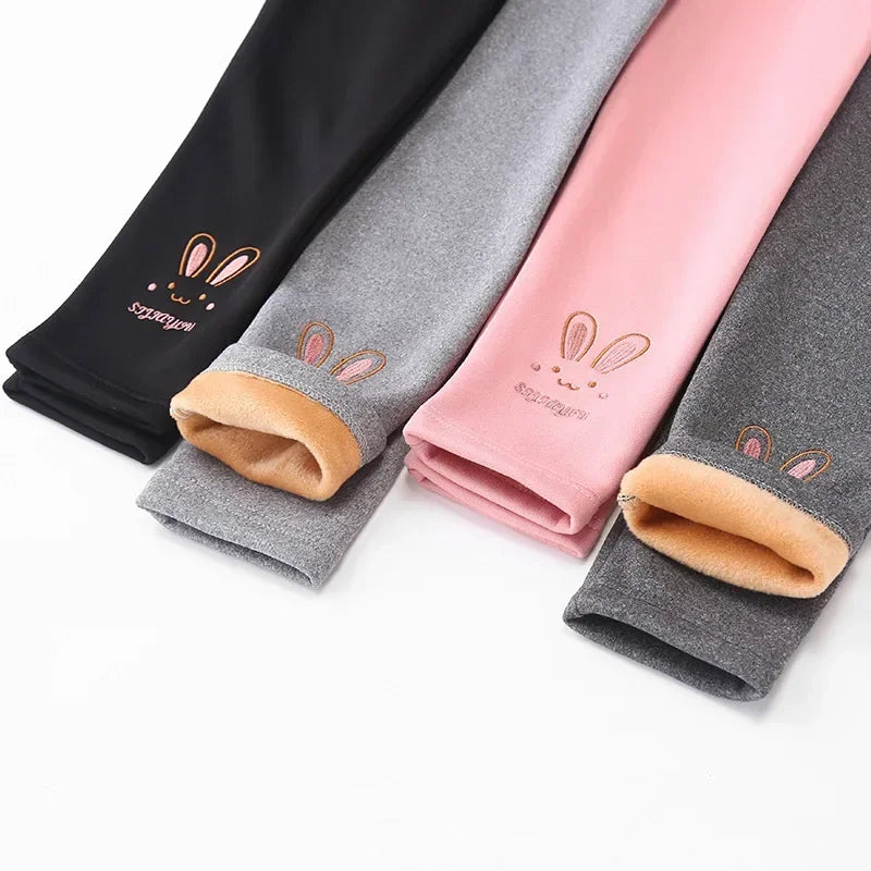 Autumn Winter Girls Leggings Thick Warm Cute Rabbit 2-8Years