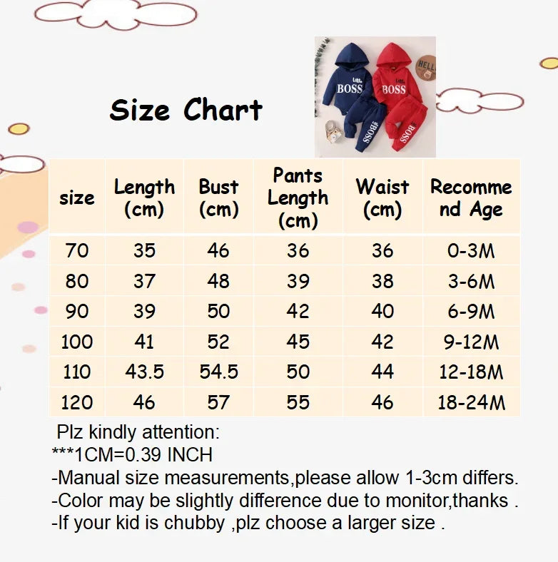 0-24 Months Newborn Baby Boy 2PCS Clothes Set, Letter print Long Sleeve Hoodie Romper + Pants Cute Spring & Autumn Outfit