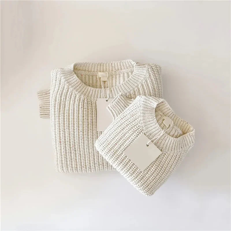 Autumn Winter Baby Sweater, Loose Style, Knitted Baby To Toddler, Round Neck Pullover