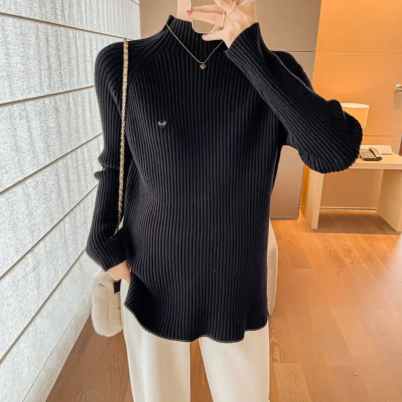 Autumn Winter Breastfeeding Knitted Shirts, Slim Pregnancy Postpartum Mother Sweater Lactation