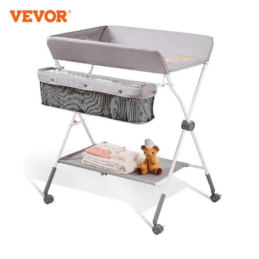 Baby Folding Diaper Changing Station with Lockable Wheels