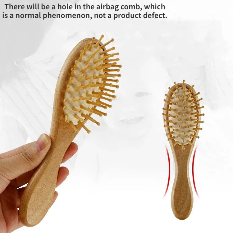 Engrave Name Wooden Newborn Hair Brush Comb Brush,