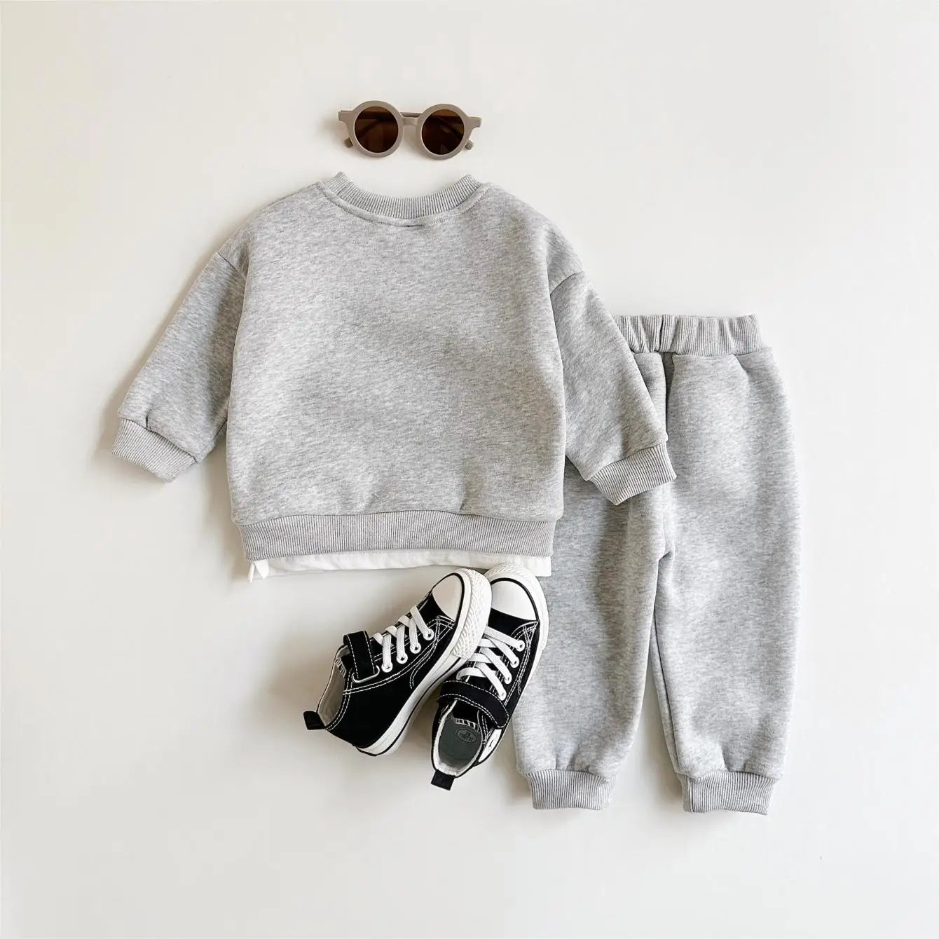 Winter Thickened Boy Girl 2PCS, Plush Letter Printing, Casual Sweatsuits Set Children's Clothing  9M - 3Y