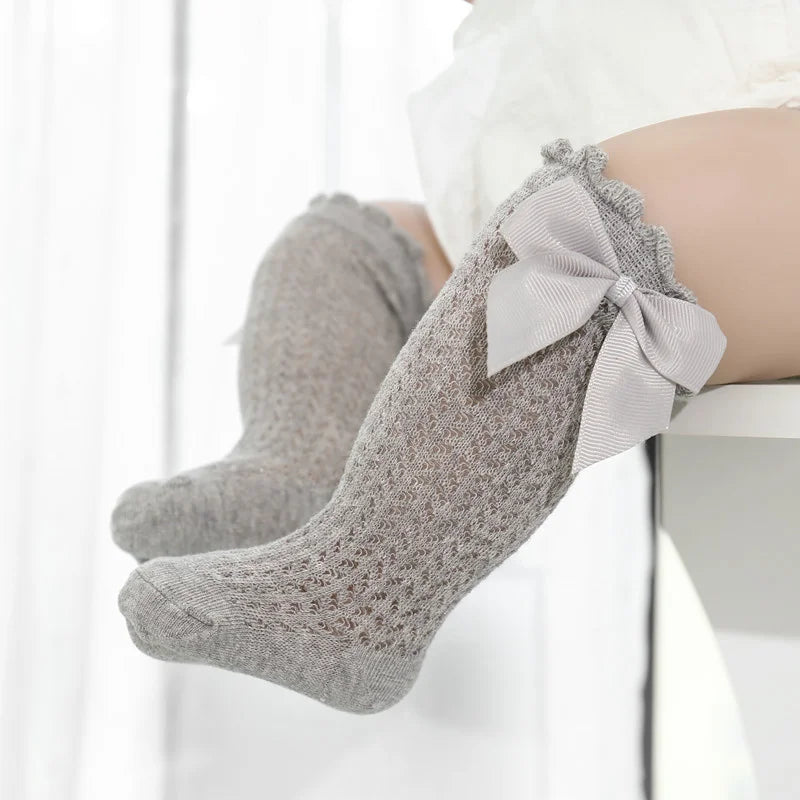 Baby, Toddler Big Bow Cotton Long Princess Socks For Girls