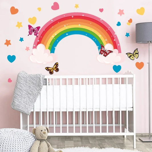 Colorful Butterfly Rainbow Wall Stickers for Bedroom, Study Room, Decoration Wall Decals