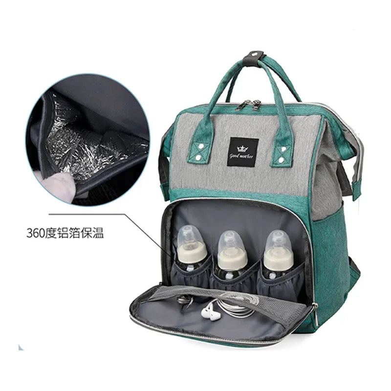 Multi-functional Mummy  Shoulder Storage Bag, USB Port Bag, Large Capacity Backpack, Baby Stroller Hanging Bag