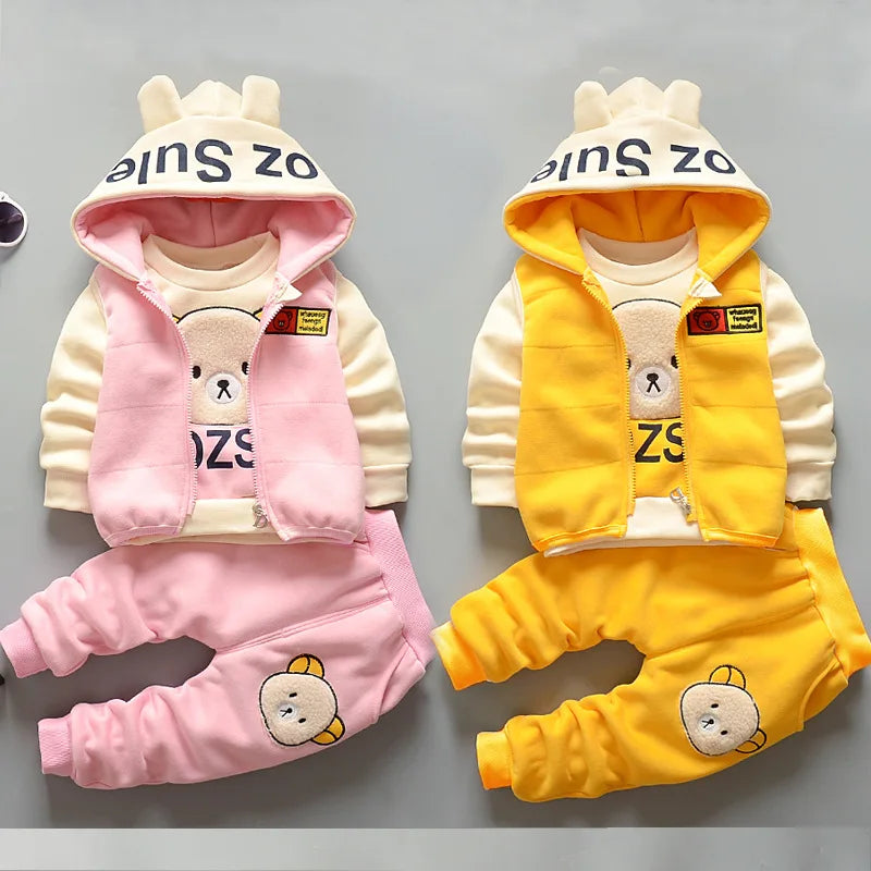 3 Piece Cute Cartoon Hooded Sets