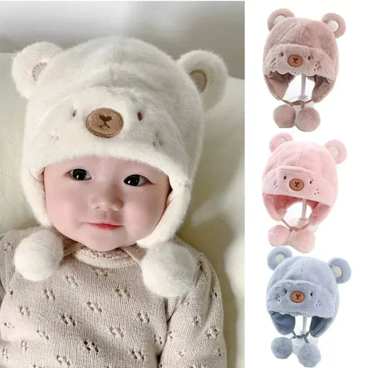 Cute Winter Warm Girl Boys Baby Hats, Ear Protection